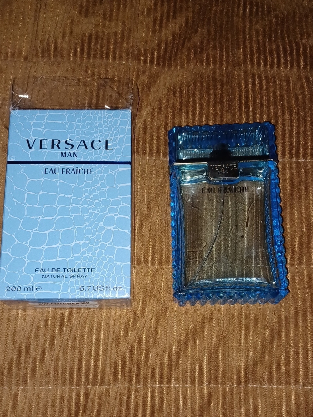 > Empty Versace Eua Fraiche Pour Homme Bottle With Box